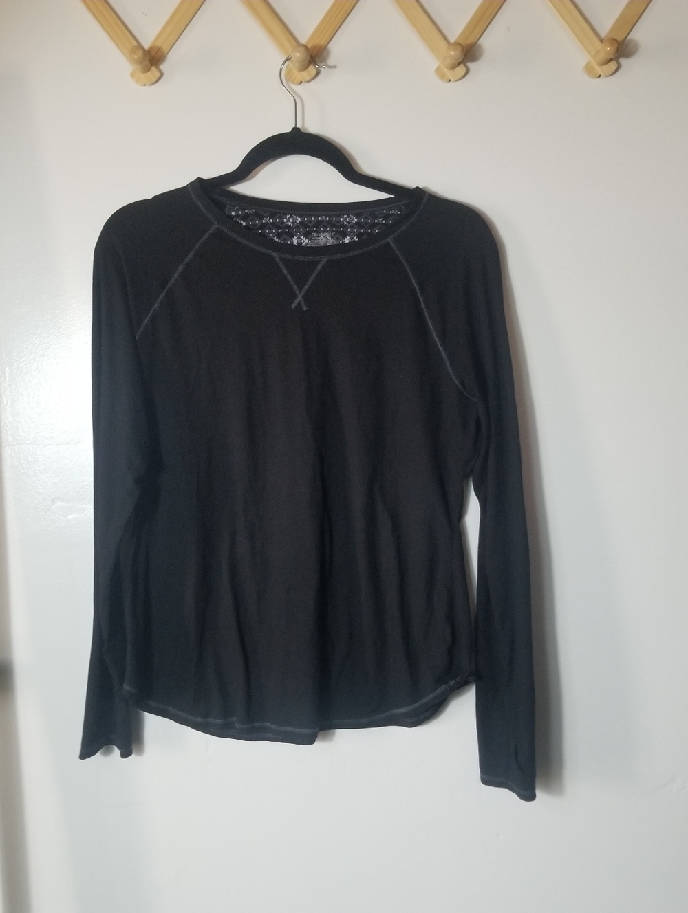 CLIMATERIGHT BY CUDDL DUDS WOMEN'S BLACK LONG SLEEVE SHIRT SIZE LARGE